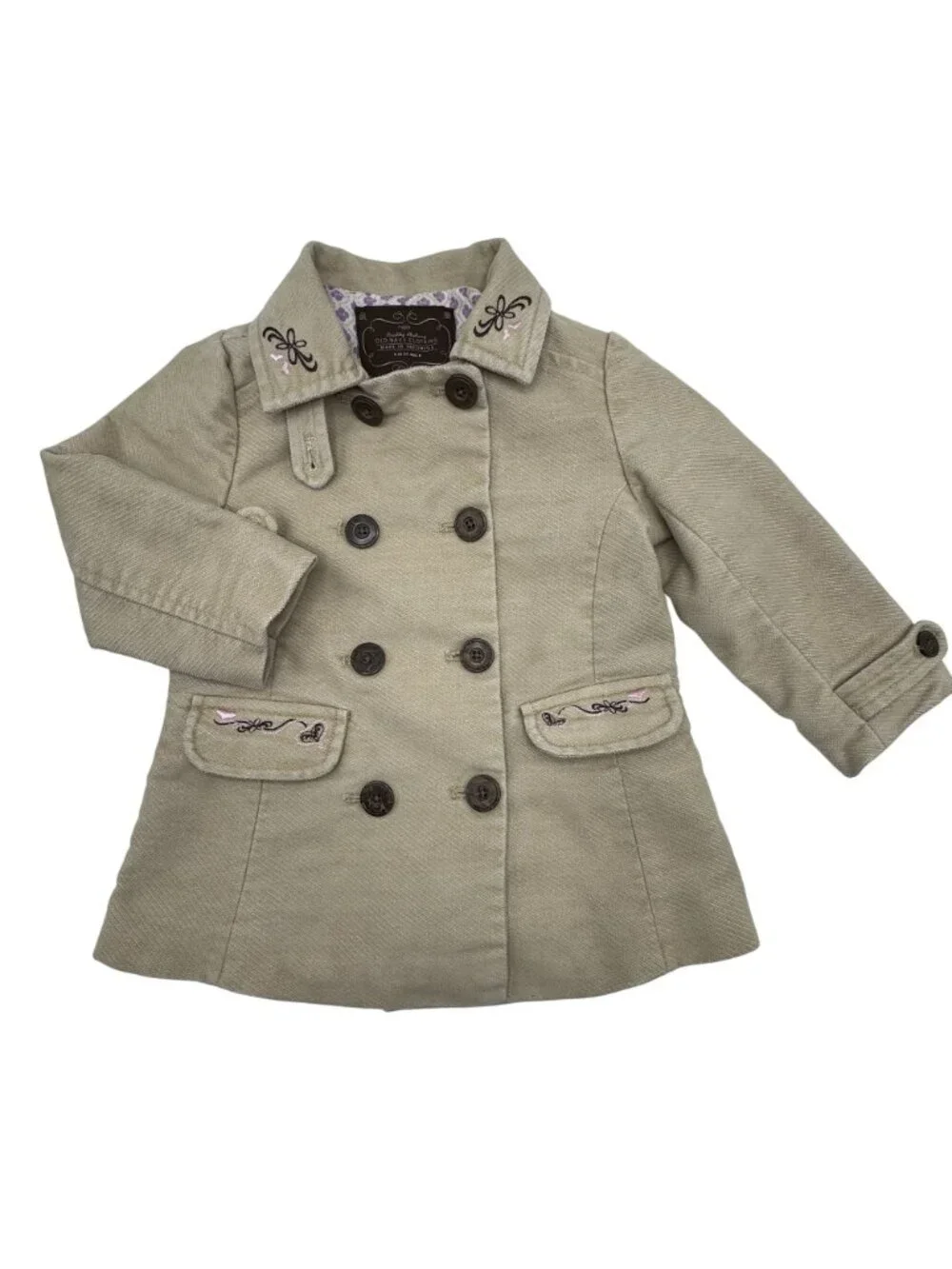 Old Navy Toddler Girls Tan Pea Coat Size 18-24 Month Dressy